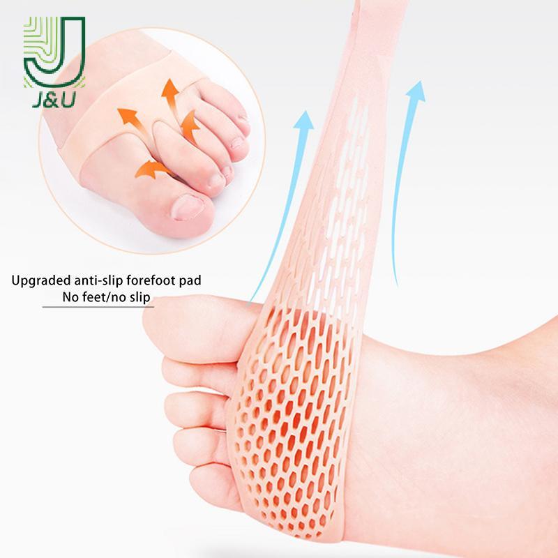 J & U Silicone Gót Chân Bảo Vệ Miếng Lót Chân Trước Plantar Fasciitis Nam Nữ Phòng Ngừa Đau Chân Mới