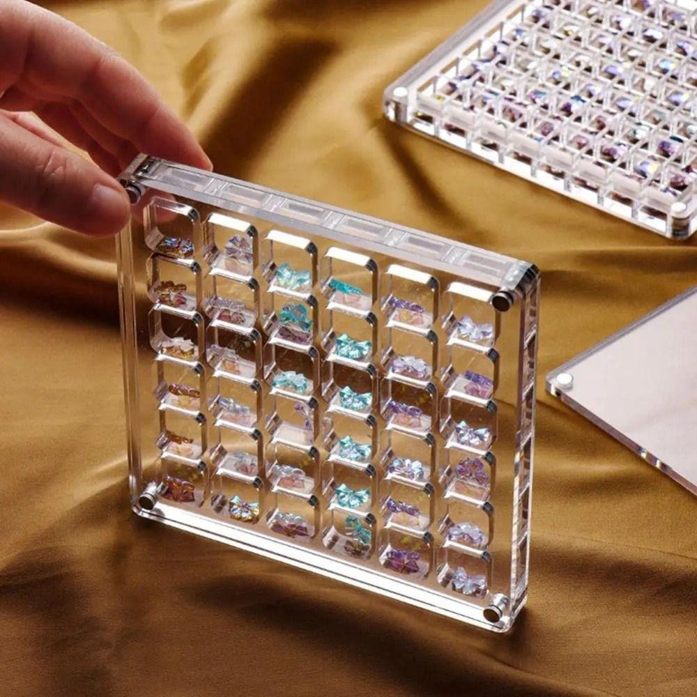 Hộp đựng vỏ sò nhựa trong suốt dung tích lớn - Màn hình từ tính 36 / 64Grids để sưu tập
