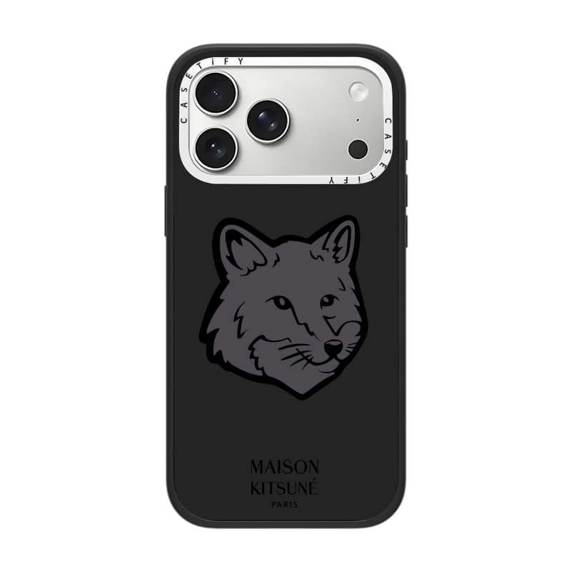 CASECASE X Maison Kitsune Fox Black Case Phiên bản vòng máy ảnh màu đen mờ cứng hút từ tính Vỏ tác động cho Apple IPhone 13 14 15 16 17 Pro Max Air Plus có hộp