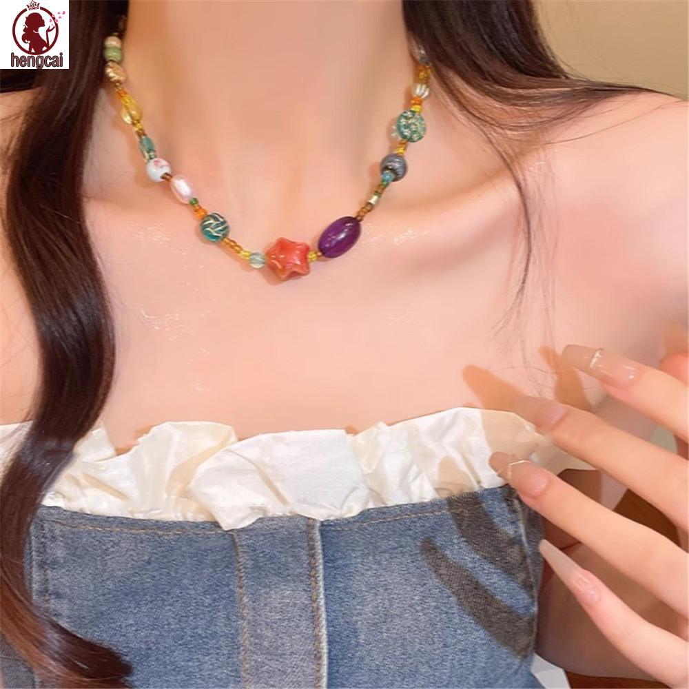 Vòng cổ thủy tinh retro phong cách Hàn Quốc, phù hợp cho bé gái
