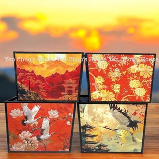 Khay gỗ vuông dán decal