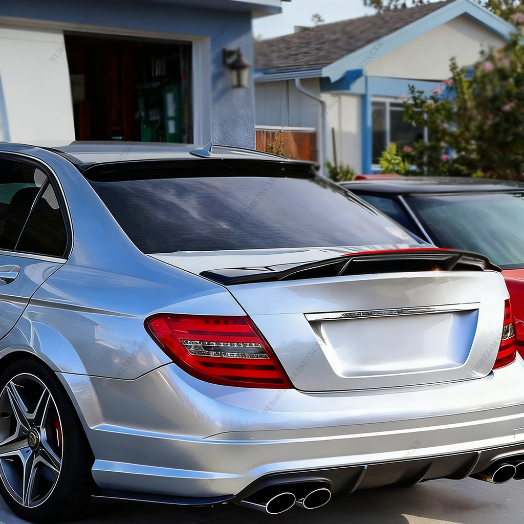 Sport R Phong Cách Phía Sau Cánh Gió Cánh Gió Chắn Gió Cho Xe Mercedes W204 Benz C Hoặc C63 4 Cửa Sedan 2007 2008 2009 2010 2011 2012 2013 2014 Điều Chỉnh Phụ Kiện Bộ Chia