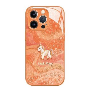 Thích hợp cho Ốp điện thoại 17promax iphone15 Lucky Pony 16 Thủy tinh lỏng mate80 Phong cách nữ mới
