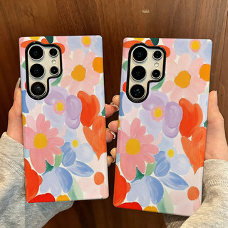 Graffiti với họa tiết hoa tươi sáng Vỏ chống sốc S26Ultra có thể so sánh với Samsung S26 S23 S24 Ultra S24FE 25FE S25eDge Vỏ chống sốc S25 Plus S25ultra A55 a56 A36