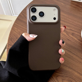 Họa tiết da màu trơn đơn giản phù hợp cho vỏ điện thoại iPhone 17 Promax Apple 14 / 15 / 16 Pro mềm 13 / 12