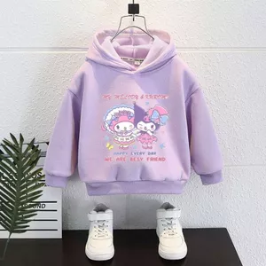 Áo Hoodie chui đầu hoạt hình Kuromi dành cho trẻ em Áo nỉ nhẹ dành cho trường học ngoài trời Sử dụng hàng ngày