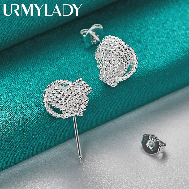 URMYLADY Thắt lưng và bông tai bạc 925 cho nữ, phù hợp cưới hỏi
