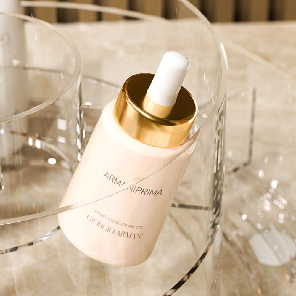 Kệ Đựng Mỹ Phẩm 2 Tầng Trong Suốt Xoay 360 Độ Có Mái Che, Khay Để Đồ Skincare Nước Hoa Sang Trọng