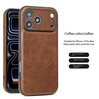 Ốp điện thoại iPhone 17 Promax da thật sang trọng sạc từ tính Apple 16 cao cấp cảm giác phù hợp với 15 vỏ bảo vệ chống rơi thời trang và đơn giản 14 bao gồm tất cả