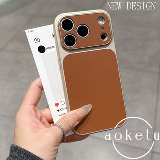 Ốp điện thoại da trơn cửa sổ lớn tức thì sang trọng phù hợp cho iPhone 13 14 15 16 17 Pro max da doanh nhân mờ bao gồm tất cả vỏ chống rơi