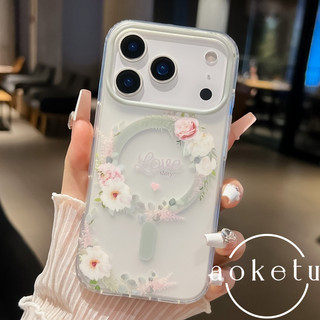 Thích hợp cho vỏ điện thoại iPhone 17, iPhone 16 Pro mờ, 17promax hút từ tính, 15promax bán trong suốt, 13 / 14 / 15 hoa trọn gói chống rơi