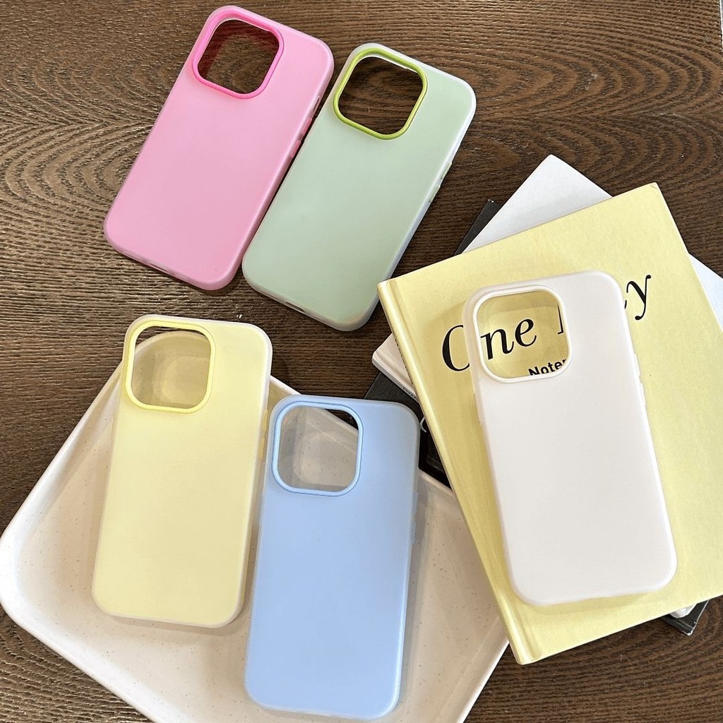 Màu sắc màu sữa jelly áp dụng cho iphone 17promax/16/15pro điện thoại di động vỏ 14 đơn giản 13 apple 12 bộ mài