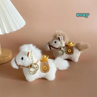WOAY Sang Trọng Pony Móc Khóa, Năm Ngựa Yuanbao Pony Mặt Dây Chuyền Ngựa Sang Trọng, Tóc Dài Mềm Nhồi Bông Túi Động Vật Mặt Dây Chuyền Túi Quyến Rũ