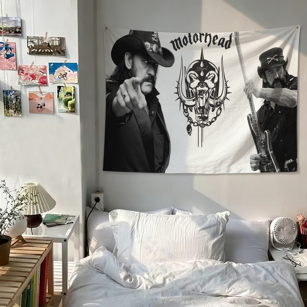 Motorhead Band Logo Tấm thảm treo tường có kẹp Tấm thảm Polyester Treo tường phòng ngủ