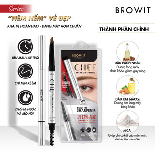 Chì Kẻ Mày 3in1 Browit Chef Eyebrow Pencil Giúp Định Hình Chân Mày Sắc Nát Và Tự Nhiên 0.15g