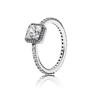 Nhẫn Zirconia Vuông Bạc S925 Lấp Lánh - Thời Trang Và Phù Hợp Làm Nhẫn Đôi
