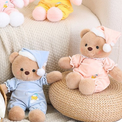 【SKISOPGO】Gấu bông mặc đồ ngủ dễ thương,Thú nhồi bông teddy,Thú nhồi bông teddy,phù hợp làm đồ chơi hoặc quà tặng