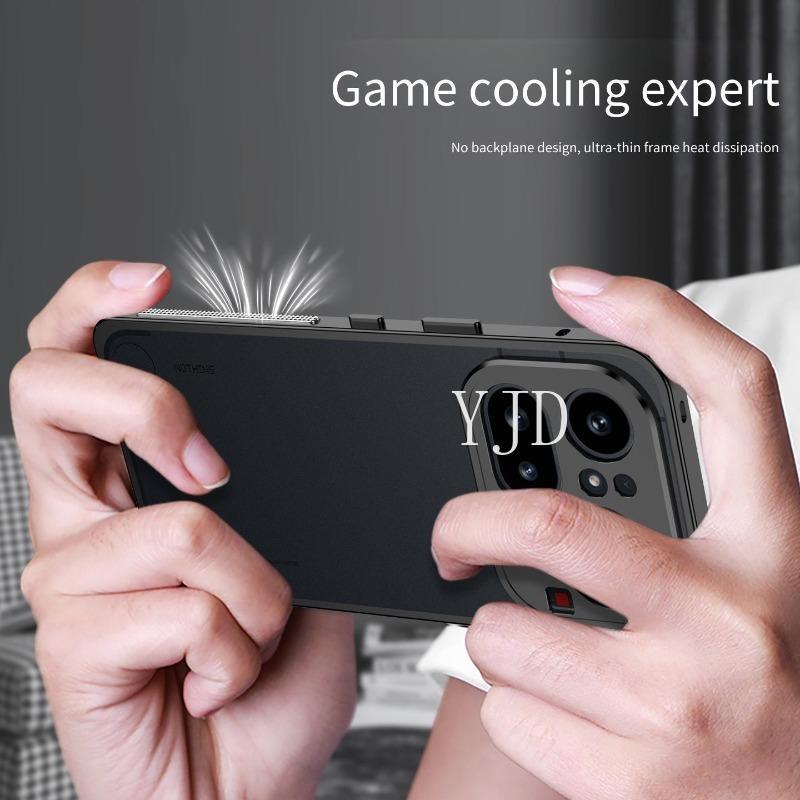 YJD Case For Nothing Điện thoại 4a Khung trần bằng kim loại Tản nhiệt Vỏ điện thoại chống rơi