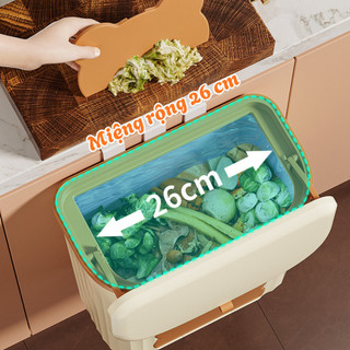 Thùng Rác Treo Tủ Bếp 12L MAISON, Không Cần Khoan, Nắp Lật Kín Chống Mùi, Dung Tích Lớn