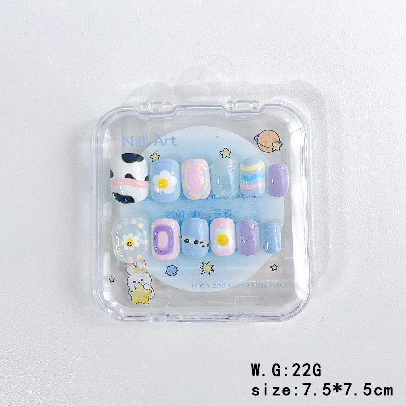 Trẻ Em Bấm Vào Móng Tay 3D Thiết Kế Hoạt Hình Dễ Thương Móng Tay Nhân Tạo Có Quyến Rũ Phụ Kiện Đeo Móng Tay Giả Trọn Bộ Cho Bé Gái
