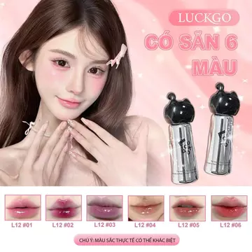 LUCKGO Son tint bóng “mèo đen nhỏ”chất son bóng bền màu màu sắc trẻ trung