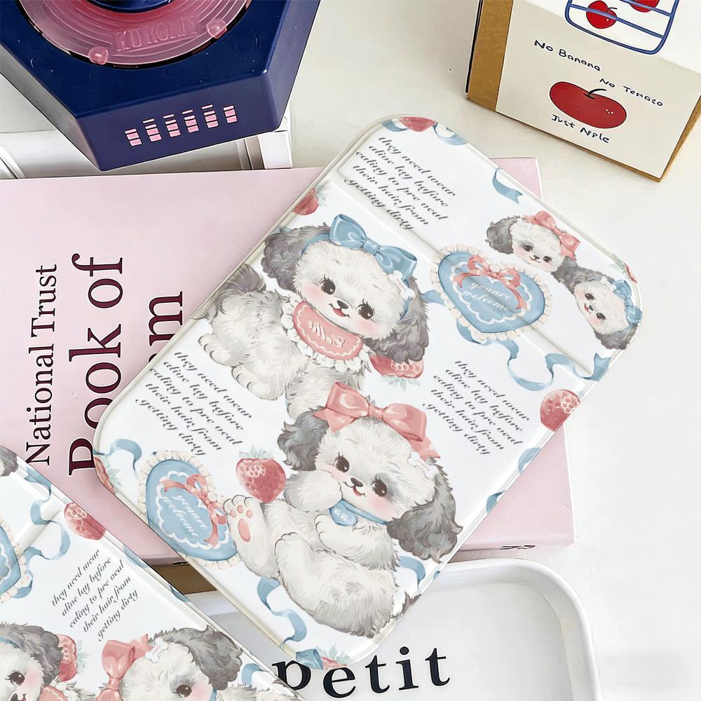 Chú chó con dễ thương Gương gấp du lịch dễ mang đi