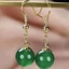 Ｂông tai đá mã não xanh chalcedony trong suốt