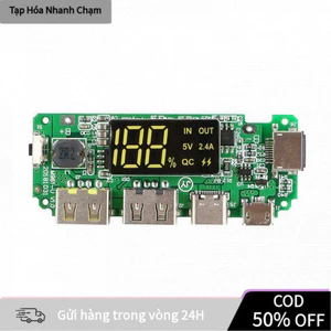 Bảng mạch sạc dự phòng 18650 - LCD hiển thị điện áp, đa cổng sạc, bảo vệ mạch, chất lượng ổn định