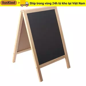 SUNKISSD Bảng phấn hai mặt khung gỗ, Bảng đen Mini 30x19cm chất lượng cao, Bảng hiệu hoạt động để bàn Menu