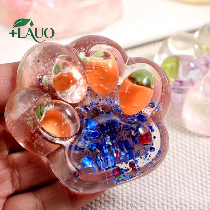 Springevenstar 1 Cái Móng Vuốt Mèo Mềm Mại Phục Hồi Chậm Giảm Căng Thẳng Bóp Đạo Cụ Bầu Trời Đầy Sao Mèo Lớn Paw Squishy Thần Tài Đồ Chơi Pinch Giải Nén Quà Tặng Springevenstar