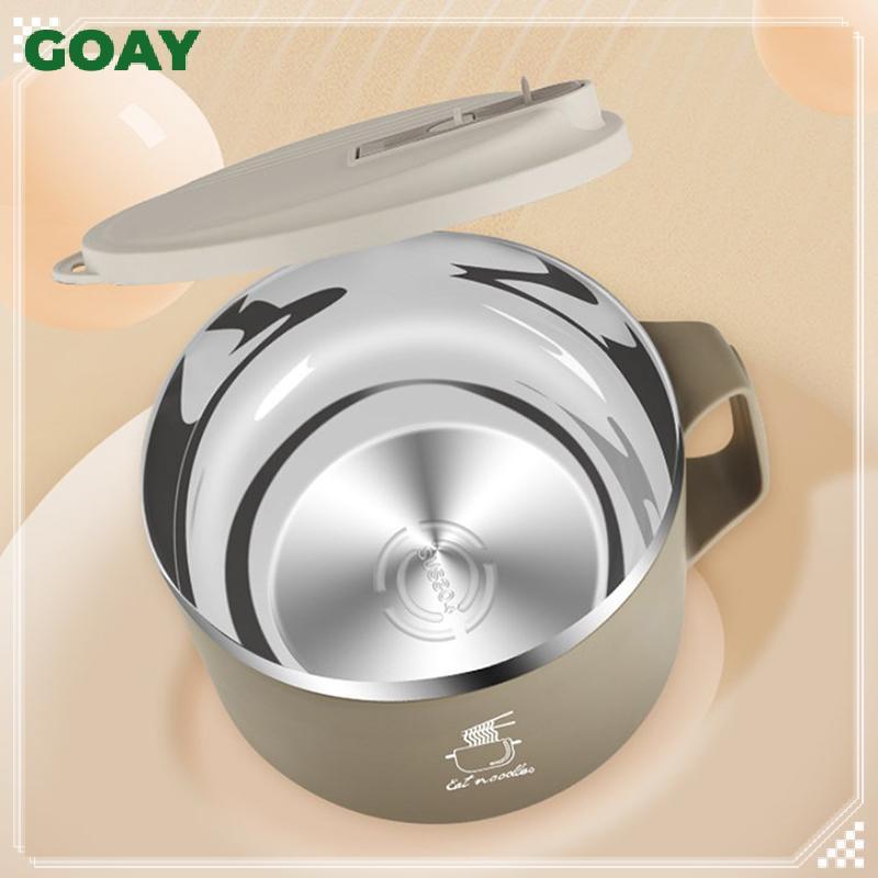GOAY 304 Bát Xốp Inox Dung Tích Lớn Hai Lớp Chống Bỏng Hộp Cơm Trưa Có Bộ Đồ Ăn / Nắp Có Thể Thoát Nước Ramen Bát VN