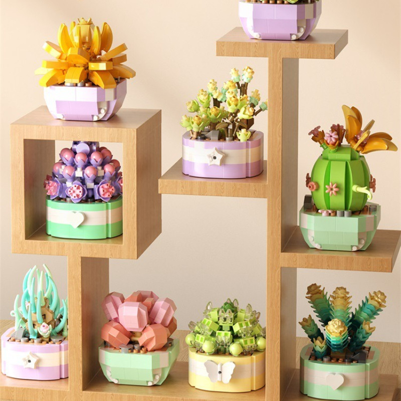 Đồ Chơi Lắp Ráp Cây Hoa Và Sen đá Mini – Full Set 12 Mẫu,  Mô Hình Trang Trí Chậu Cây, Quà Tặng ý Nghĩa Cho Trẻ Em