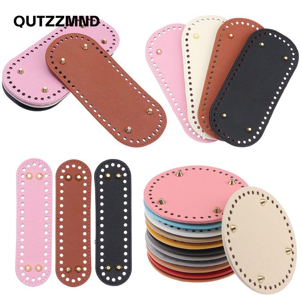 QUTZZMND Túi Dài Đáy Hình Bầu Dục Handmade Đáy DIY Túi Móc Da PU
