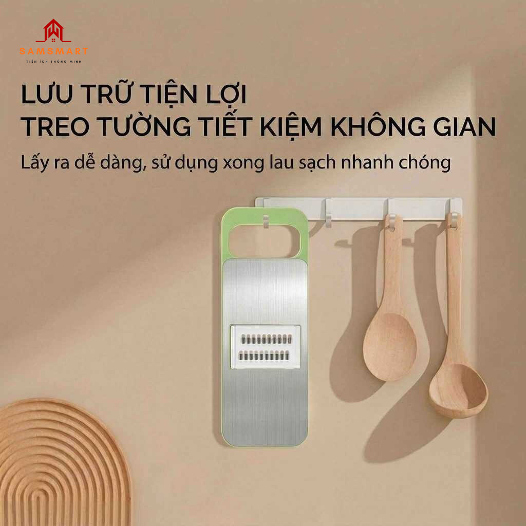 Dụng Cụ Nạo Rau Củ Inox 304 – Bào Sợi, Thái Lát Đa Năng, Có Bảo Vệ Tay Tiện Lợi