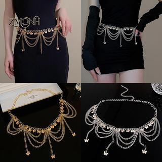 Dây thắt lưng nữ thời trang dạng bướm bụng từ kim loại, đa dạng layer, trang trí cơ thể đẹp mắt