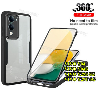 Ốp lưng 360 Full Cover VIVO Y04 Y04S Y29S Y29T 5G 4G Chống sốc Acrylic Trong suốt Mặt trước Bảo vệ hai mặt Vỏ điện thoại cứng VIVOY04