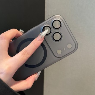 Ốp lưng iPhone từ tính siêu mỏng nhám mờ chống vân tay kèm kính camera cho iPhone 14 15 16 17 Pro Max