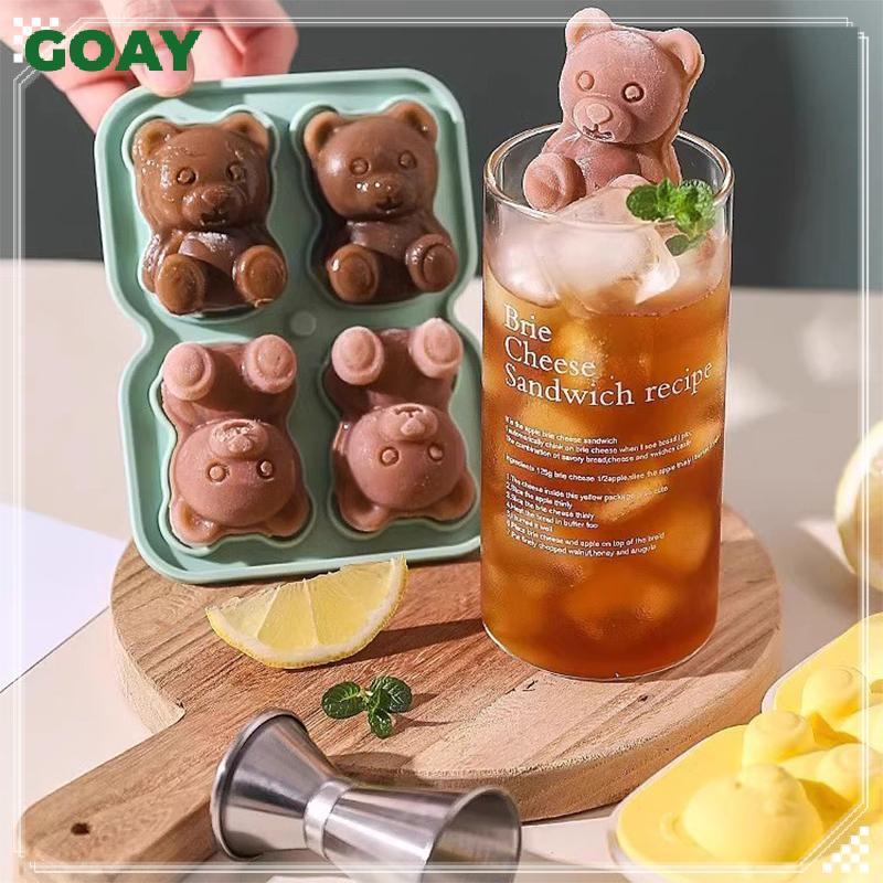 GOAY Gấu Khuôn Đá Khay 1 Silicon Cho Cà Phê Trà Sữa Linh Hoạt Dễ Dàng Phát Hành Dễ Thương Cho Gia Đình Nhà Bếp Sử Dụng VN