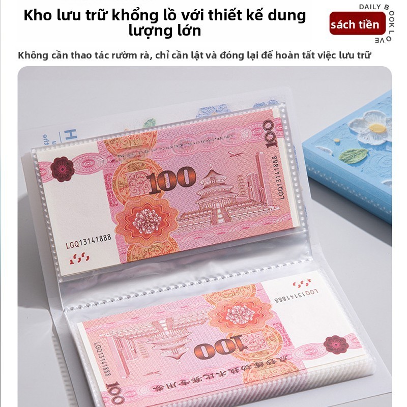 100 phong bì tiết kiệm,Sổ tiết kiệm,Có thể tái sử dụng, đựng tiền và thẻ ngân hàng,Chống nước và bụi