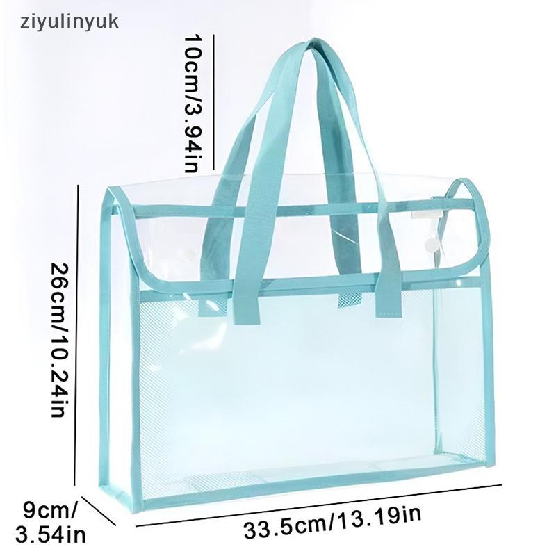 Ziyulinyuk 1 Thư mục cầm tay chống nước trong suốt di động dung tích lớn, Túi đựng hồ sơ có thể mở rộng, Túi đựng hồ sơ tự dính PVC EN