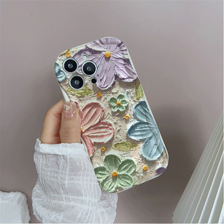 Tranh Sơn Dầu Hoa Vỏ Điện Thoại Xiaomi Redmi Note 15 14 13 Pro Plus Note15 Kem Wavy Edge 3D Siêu Mỏng Hàn Quốc Dễ Thương Chống Rơi Cặp Đôi Thiết Kế Mới Vỏ Thời Trang