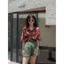 Áo sơ mitie-dye hoa cho nữ, phù hợp mùa hè và người mập