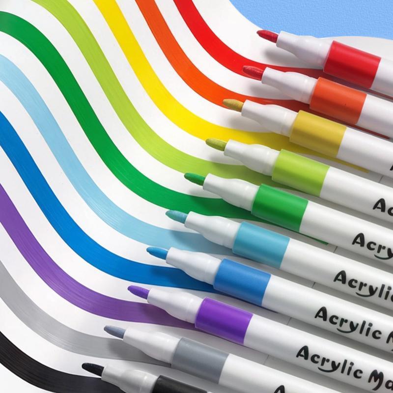 Bút Màu Markers Acrylic 36/48 Màu - Bút Đánh Dấu Màu Tươi Sáng, Bộ Vẽ Tranh DIY Cho Học Sinh