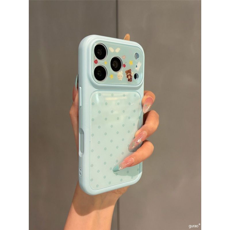 Ins Phim Hoạt Hình Chấm Bi Gấu Thích Hợp Cho Apple 17Pro Apple 16promax Vỏ Điện Thoại 15 Bao Gồm Tất Cả 14 / 13pro