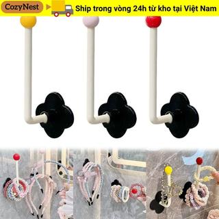 Móc treo vải COZYNEST, Móc lưu trữ băng đô hình chữ L treo tường, Giá đựng đồ nhà bếp Dopamine miễn phí đục lỗ