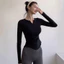 S-5XL Plus Size Nữ Dài Tay Bộ Yoga Top Áo Sơ Mi Thể Dục Quần Legging Tập Gym Chạy Bộ Thể Thao