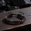 Vòng tay đính cườm đá quý Unisex - Dây Macrame hạt đen Garnet Labradorite - Bảo vệ tâm linh Tâm trí sắc bén