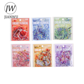 JIANWU Dream Among Flower Series Vintage Tranh Hoa Vật Liệu Phong Cảnh Cắt Dán PET Sáng Tạo DIY Tạp Chí Văn Phòng Phẩm