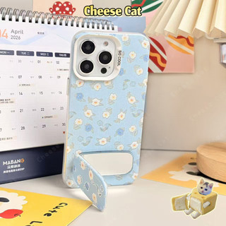 hoa màu vàng xanh Ốp Lưng Cho iPhone 13 14 15 12 11 16 17 Pro Max 16E Xs Max XR 7Plus Vỏ Điện Thoại Có Chân Đế Gương