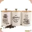 Bộ hộp cà phê 3 chiếc CHEESELY, Hộp đựng đường xanh hồng trắng dung tích lớn, Kim loại chống ẩm có nắp chai bảo quản thực phẩm Sử dụng tại nhà